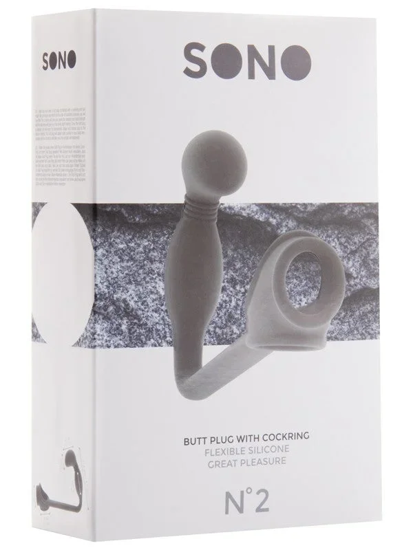 SONO NO. 2 Butt Plug with Cockring Grey