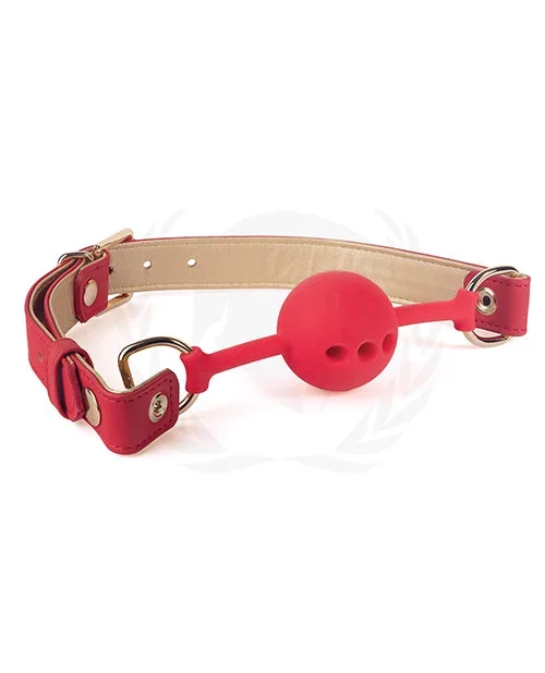 Spartacus Ball Gag Red/Gold Straps – 46 mm