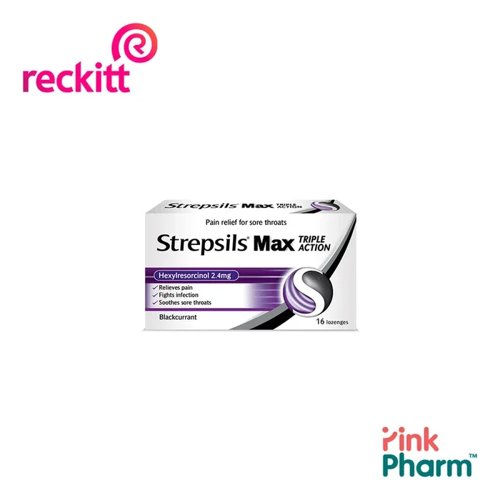 Strepsils Max Blackcurrant Lozenges, 16s