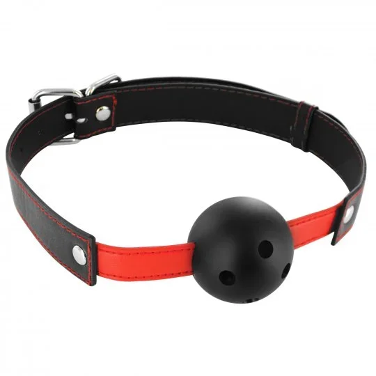 Subdue Me Breathable Ball Gag Bondage PVC Faux Leather BDSM Slave Sexy Frisky AE279 Free Discreet USA Shipping BDS&M S&M