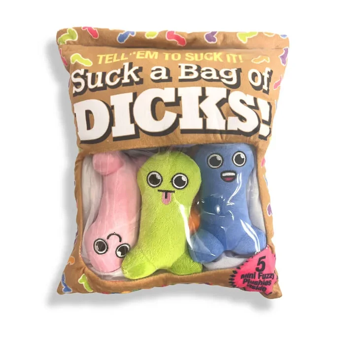 Suck A Bag Of Dicks Plushy Pillows – Mini Fuzzy Dicky Plushy Pillows – Set of 5