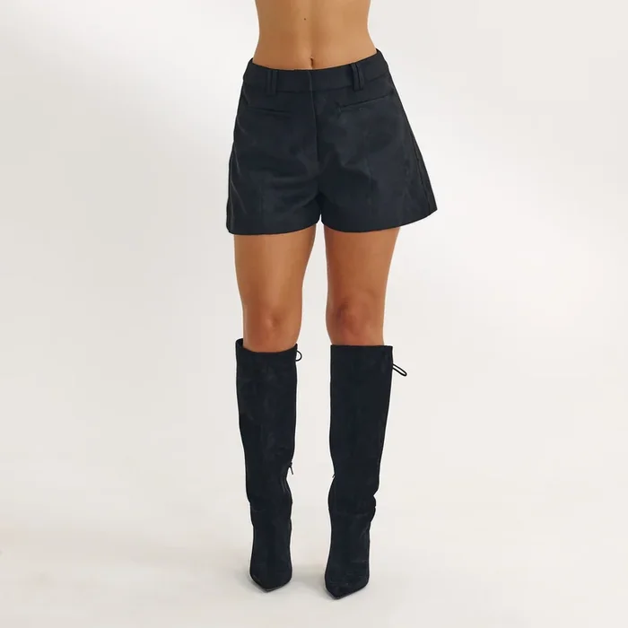 Suedette Shorts – Black