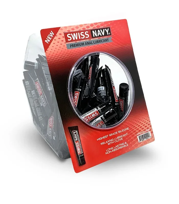 Swiss Navy Premium Silicone Anal Lubricant -100 Count Bowl – 10ml Bottles