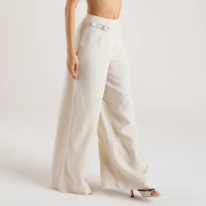 Tailored Linen Trousers – Cream