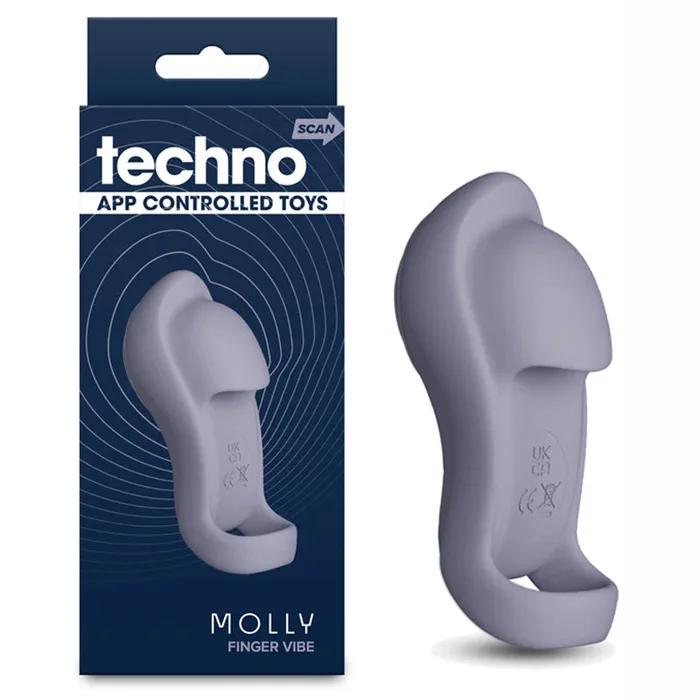 Techno – Molly – Grey USB Rechargeable Finger Stimulator with App Control