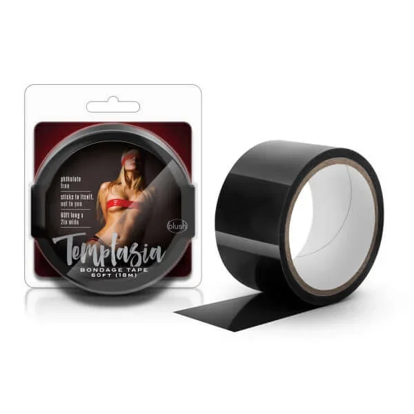 Temptasia Bondage Tape 60 feet Black from Blush Novelties