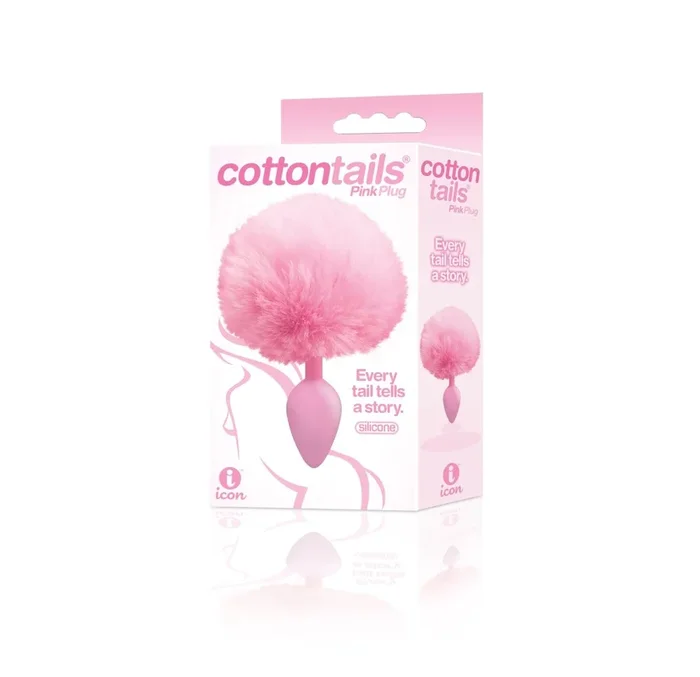The 9’s Cottontails Silicone Bunny Tail Butt Plug – Pink