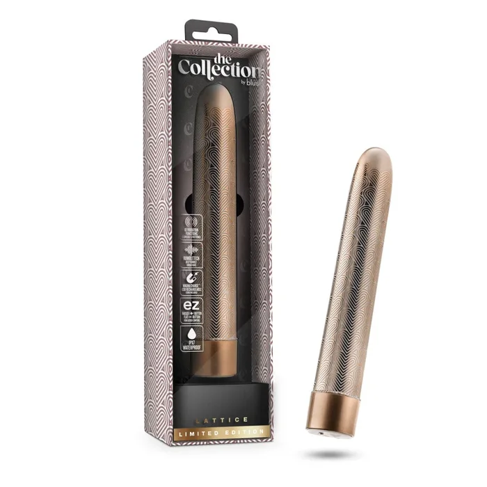 The Collection By Blush® | Lattice 7 Inch Slimline G-Spot Vibrator In Rose Gold – 10 RumboTech Vibration Modes