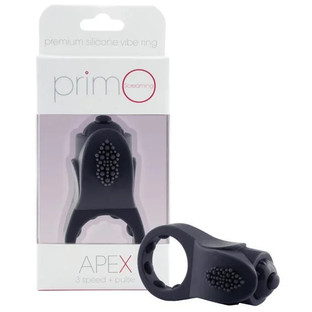 TheScreamingO – PrimO Apex Premium Vibrating Silicone Cock Ring (Black)