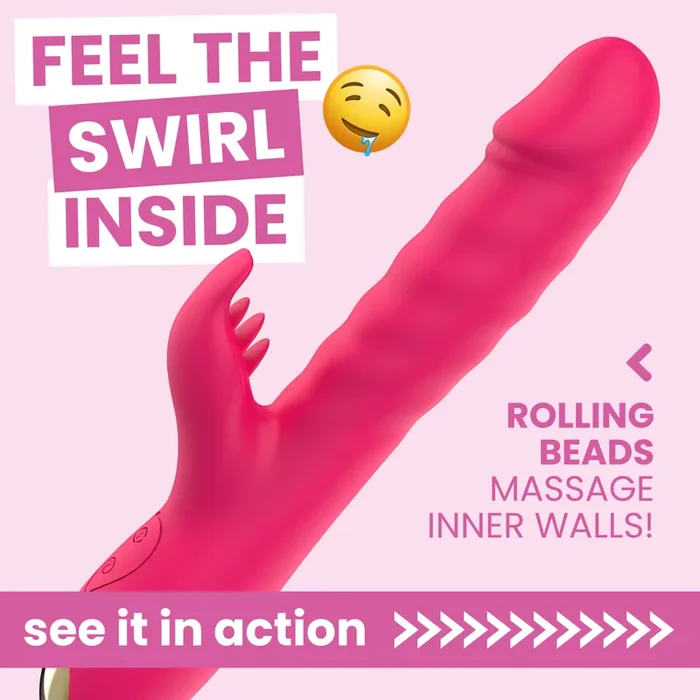 Thrusting Spinning Licking Dual Action Vibrator – Rolling Beads Massage Inner Walls with Every Thrust!