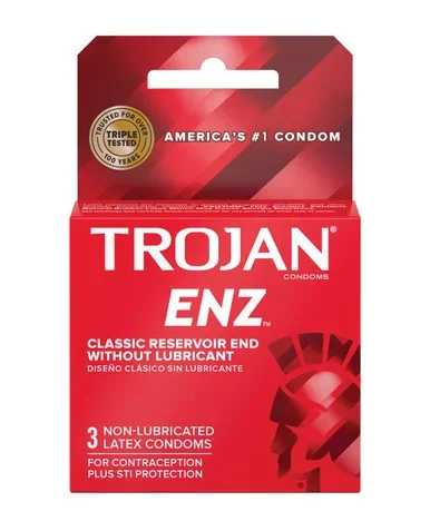 Trojan ENZ Non-Lubricated Condoms – 3pk