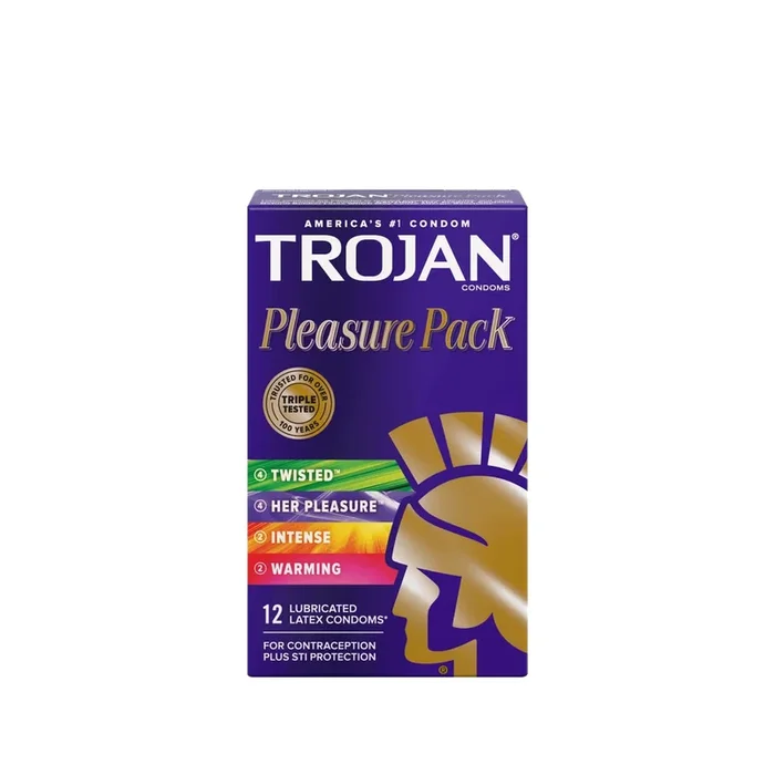 Trojan Pleasure Pack Condoms – Box Of 12