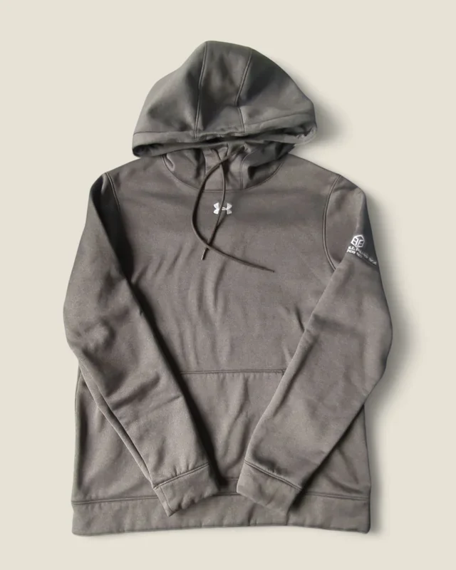 UNDER ARMOUR (Ingersoll Paper Box Co. on Sleeve) GREY HOODIE MEDIUM PRE-LOVED