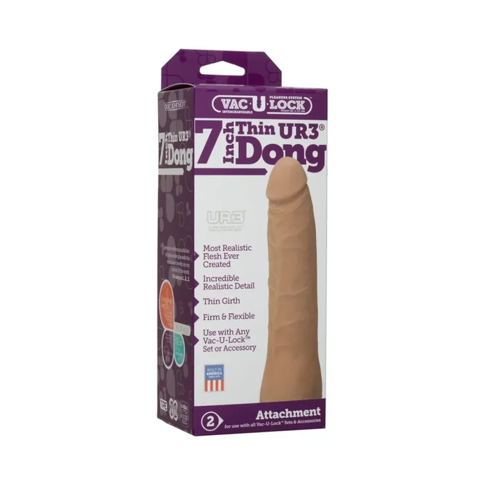 Vac-U-Lock – 7-Inch Thin Dong – ULTRASKYN Brown