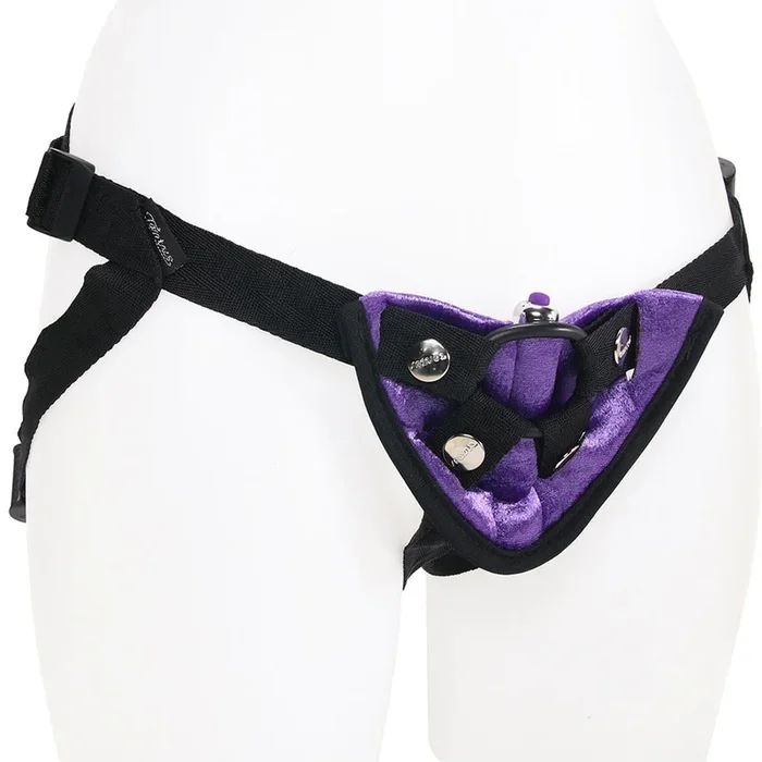 Velvet Vibrating Bullet Harness in Purple