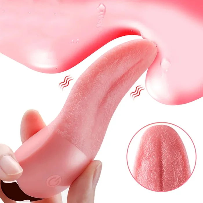 Vibromasseur à langue rose avec pinces à clitoris – Stimulateur de tétons et de clitoris pour femme