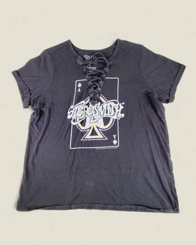 VINYL ICONS AEROSMITH TEE LADIES 2X PRE-LOVED