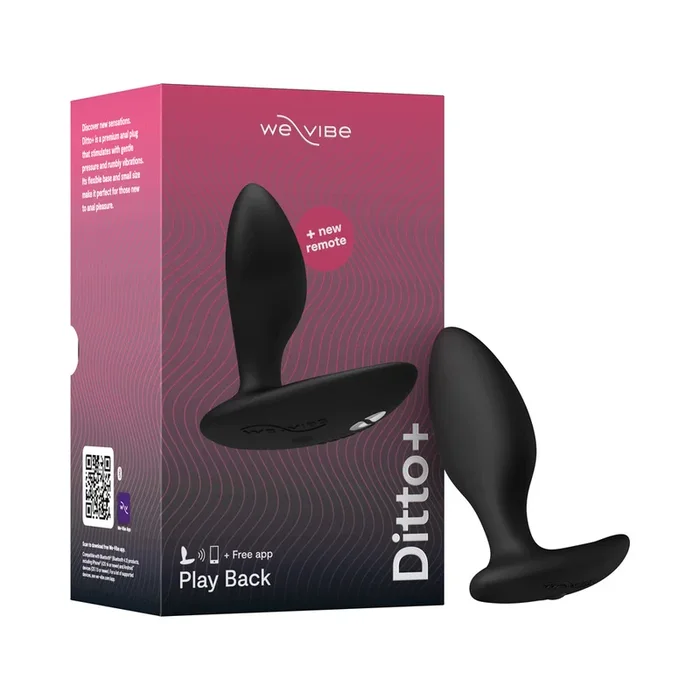 We-Vibe Ditto+ Rechargeable Remote Control Vibrating Anal Plug Satin Black