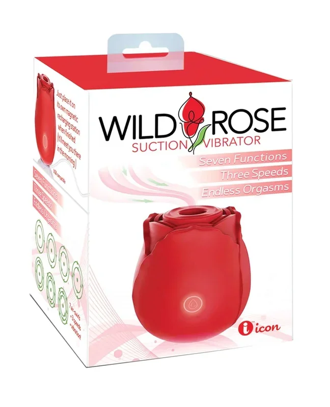 Wild Rose Classic Clitoral Stimulator with Suction – Red