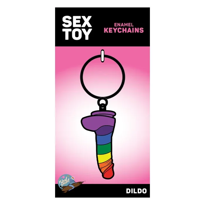 Wood Rocket Pride Dildo Keychain – Rainbow