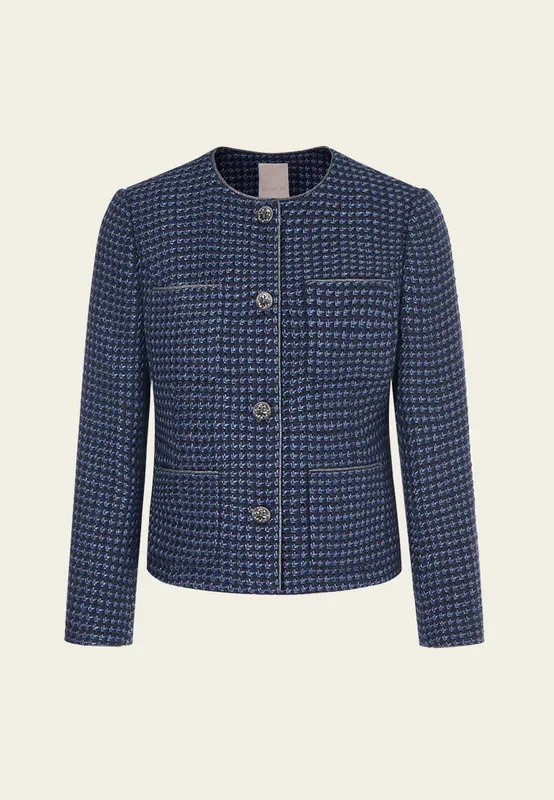 Woven Chevron Tweed Jacket