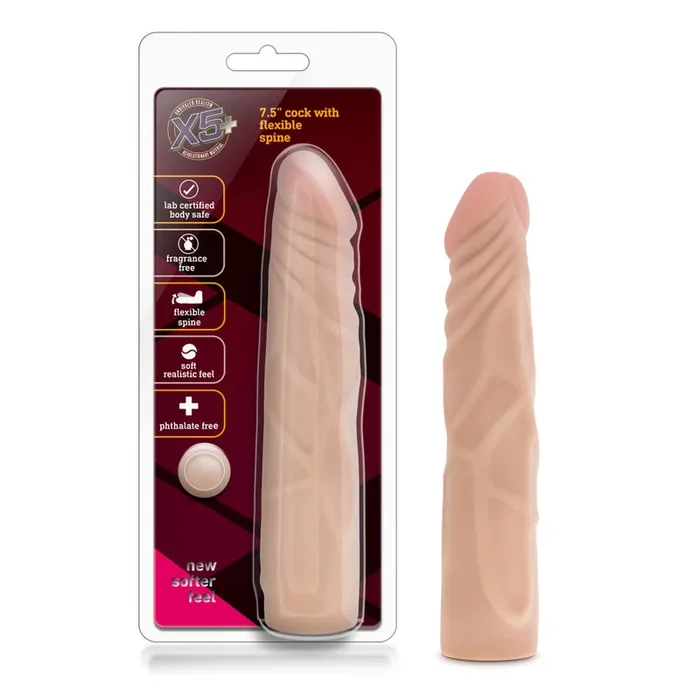 X5 Plus By Blush® | Realistic Beige 7.5-Inch Long Dildo
