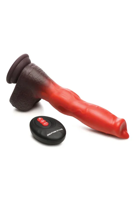 XR Brands – Creature Cocks – Ramming Hound Thrusting & Vibrating Silicone Dildo