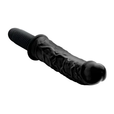 XR Brands Master Series The Curved Dicktator 13-function Giant Vibrating Realistic Dildo with Thruster Handle Black