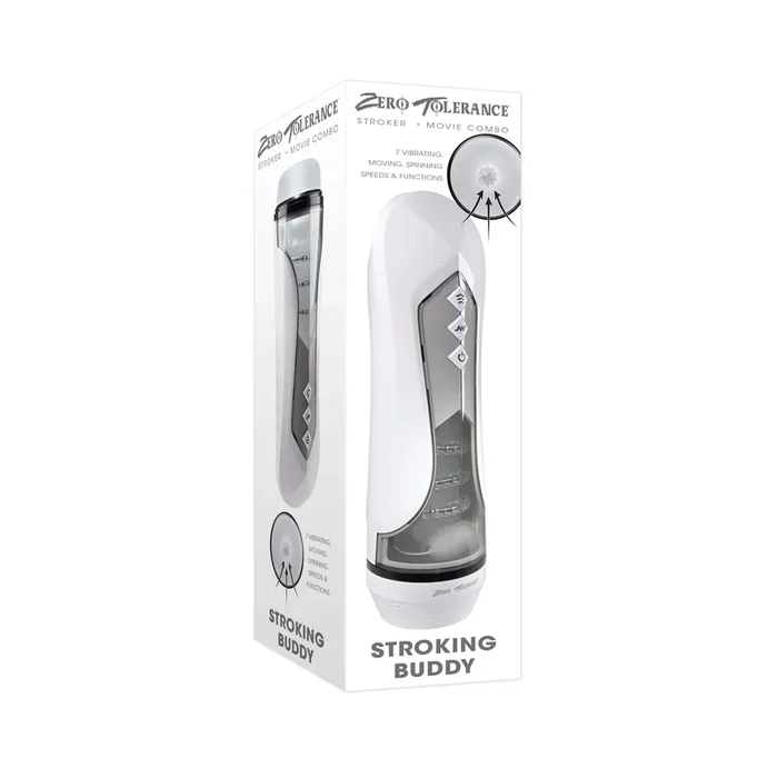 Zero Tolerance – Stroking Buddy Vibrating Stroker Masturbator (White)