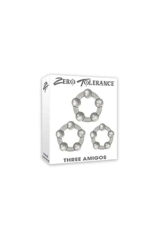 Zero Tolerance – Three Amigos Cock Ring Set – Clear