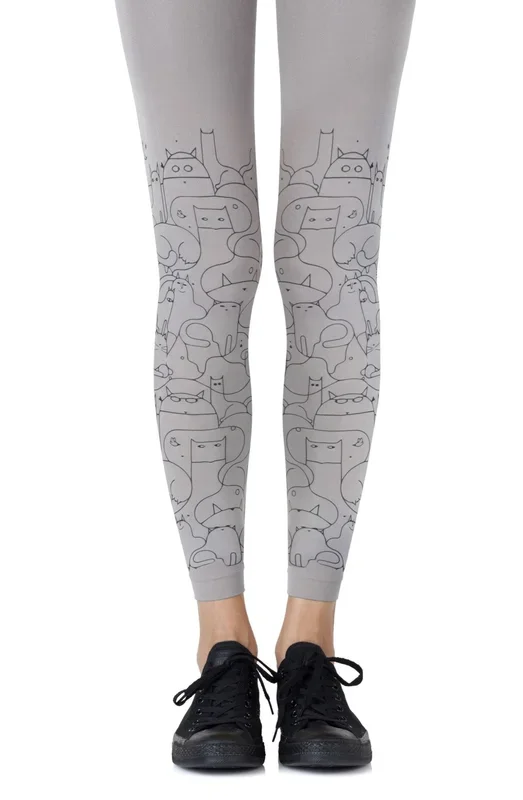 Zohara “Cat Lady” Grey Footless Tights