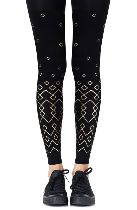 Zohara “Diamonds Are Forever” Black Footless Tights