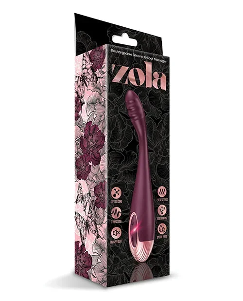 Zola Rechargeable Silicone G-Spot Massager – Burgundy/rose Gold
