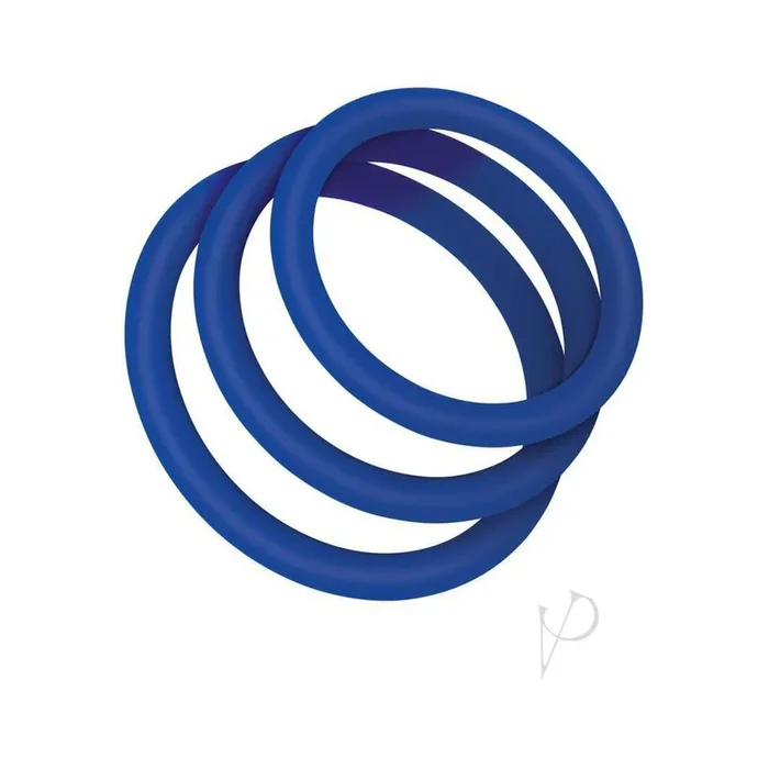 Zolo Stretchy Silicone Cock Ring (3 Pack) – Navy
